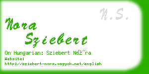 nora sziebert business card